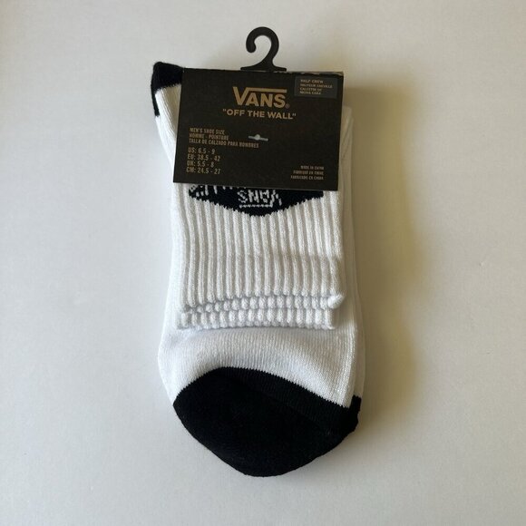 Vans Mens Classic Half Crew Art Logo Socks 1-PACK Off the Wall Size 6.5-9 - Picture 4 of 4